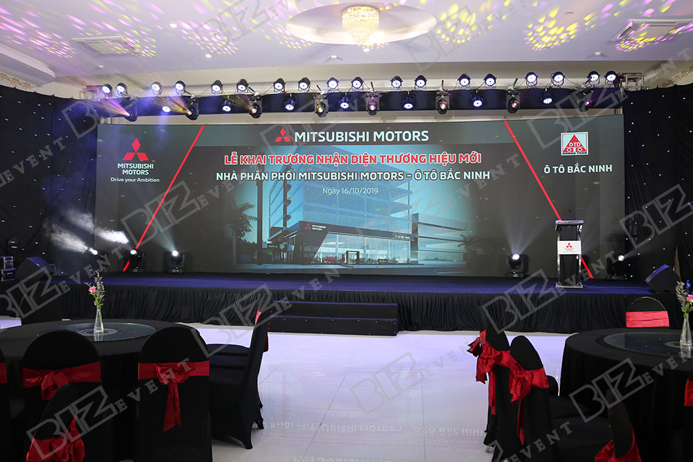 cung cấp âm thanh ánh sáng tổ chức lễ khai trương Mitsubishi Motors Ô Tô Bắc Ninh